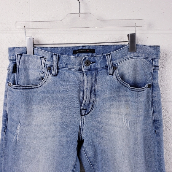 John Varvatos Bowery Slim Straight Leg Jeans In Blue Ice Men's 31 x 32 - Picture 4 of 11